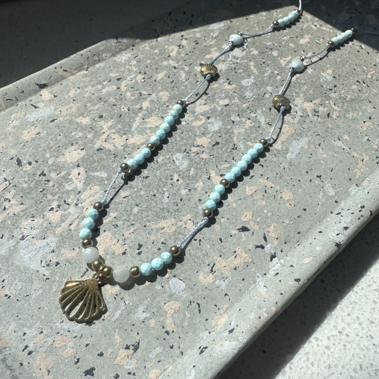 Naszyjnik Afrodyty – Larimar, Howlit & Amazonit