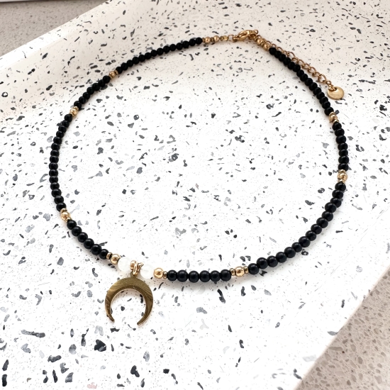 Choker Moc Księżycowej Bogini z czarnym turmalinem