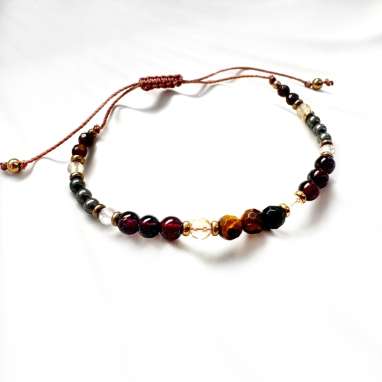 ✧ OGNIsty KOD OBFITOŚCI ✧   tygrysie oko · granat · piryt · cytryn