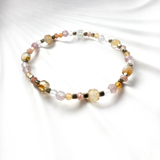 ✧ KOD RADOŚCI · MIŁOŚCI · OBFITOŚCI ✧  karneol · cytryn · kwarc różowy · kamień słoneczny · kwarc truskawkowy