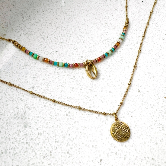 Podwójny naszyjnik z muszlą kauri