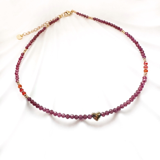 Choker „Venus Noire” – Granat & Karneol