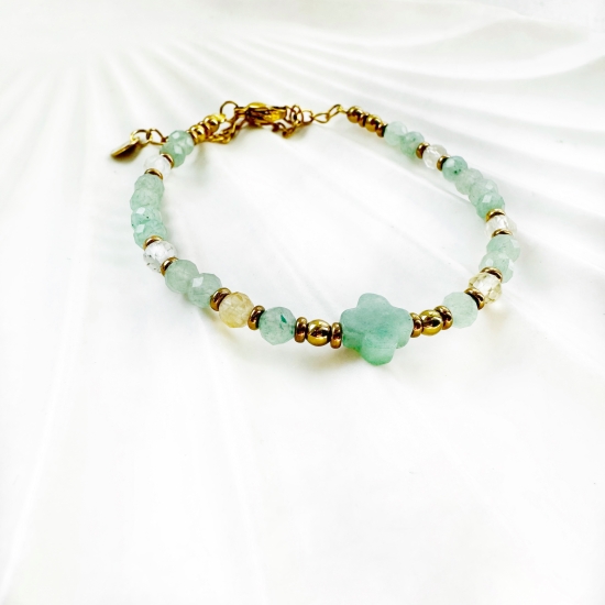 Talizman Szczęścia i Obfitości  Awenturyn & Cytryn – Koniczynka Manifestacji