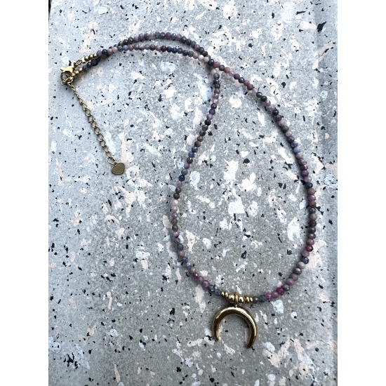 Naszyjnik Lunula – Szafir & Rubin