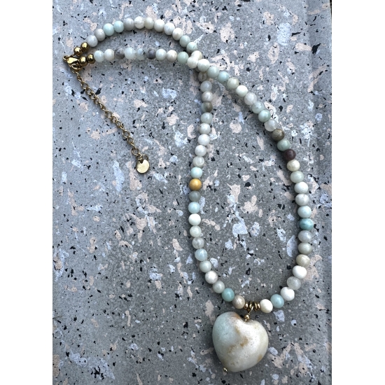 Naszyjnik Heart - Amazonit