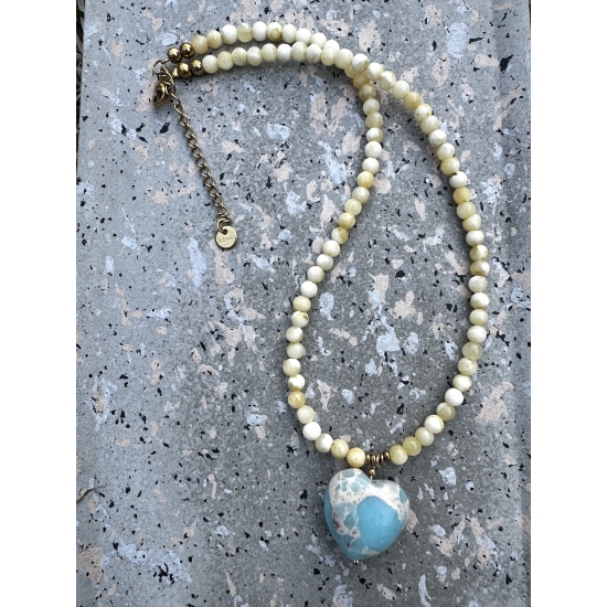 Naszyjnik HEART – Kalcyt Żółty