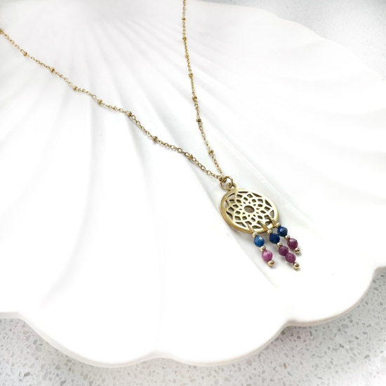 Naszyjnik Łapacz Snów – Rubin & Lapis Lazuli