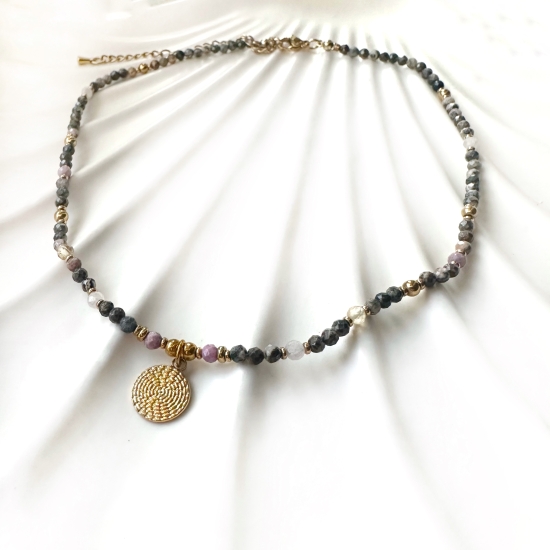 Naszyjnik Miłości – Rodochrozyt, Rodonit, Kwarc Różowy, Cytryn i Spirala