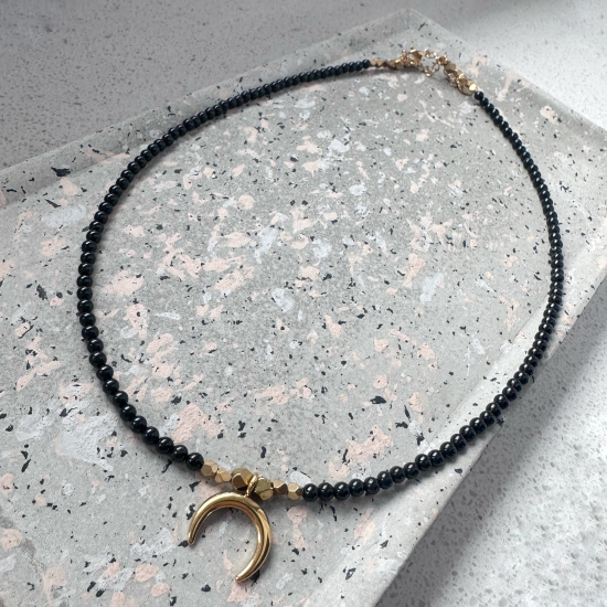 Lunula z czarnym turmalinem 45 + 5cm