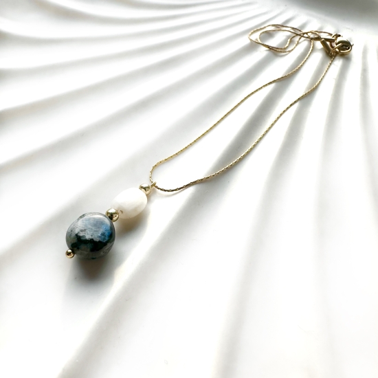 Naszyjnik „Księżycowa Intuicja”  kamień księżycowy & labradoryt