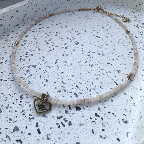Choker „Właściwej Miłości” z opalem różowym